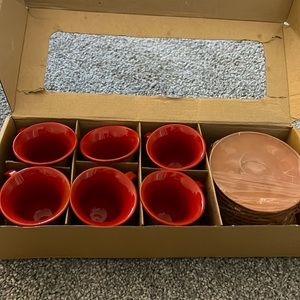 Brand new 12 pieces natural ceramic espresso set